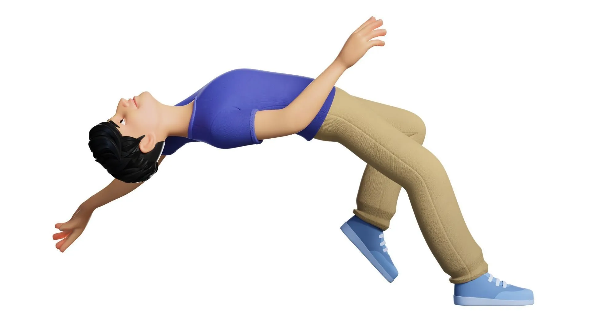 Customizable Man Cartoon Low-poly close-up view